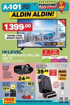 21 Aralık A101 Aktüel 2017